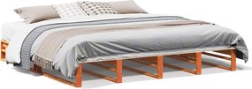 vidaXL viaszbarna tömör fenyőfa ágy matrac nélkül 180 x 200 cm