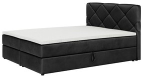 Franciaágy  Boxspring 160x200 cm Karum (ágyráccsal és matraccal) (fekete). 1007778