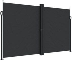 vidaXL fekete behúzható oldalsó napellenző 200 x 1200 cm