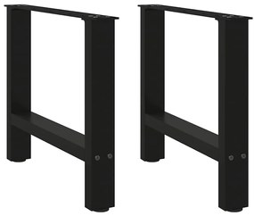 2 db fekete acél dohányzóasztal láb 50 x (42-43) cm