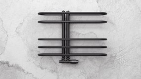 Regnis LEVEL, fűtőelem 600x530mm központi csatlakozással 50mm, 215W, fekete matt, LEVEL530/600/D50/BLACK