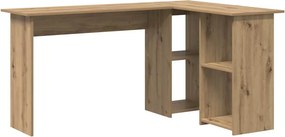 vidaXL Asztal polcokkal Artisan tölgy 142 x 102 x 73 cm Faanyag