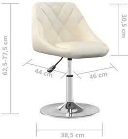 4 db krémszínű bársony forgó étkezőszék