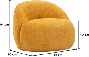 Mustársárga buklé fotel Ginerva – Mauro Ferretti