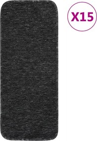vidaXL 15 db antracit négyszögű csúszásmentes lépcsőszőnyeg 60 x 25 cm