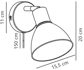 Nordlux - Fali spotlámpa POP 1xE27/18W/230V menta