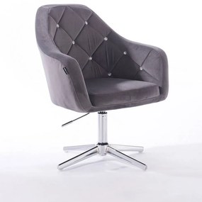 HR830CROSS Grafit Modern Velúr Szék Krómozott lábbal