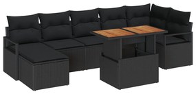 Kert étkező szett párnával 8 pcs Fekete és Barna