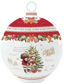 Karácsonyi télapós porcelán tároló doboz gömb díszdobozban Christmas Memories