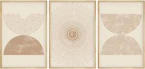 Huhu258 keretezett MDF falikép, 50 x 70 cm, 3 db-os szett