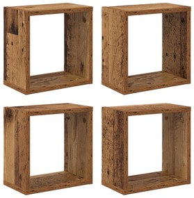 Fali Polcok Régi fa Tömör Újrahasznosított Fa 26 x 15 x 26 cm