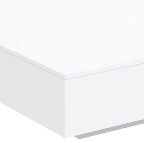 fehér dohányzóasztal LED-lámpákkal 100 x 100 x 31 cm