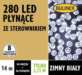 KĂŒlsĆ lĂĄmpĂĄk Bulinex futĂłfĂ©nyes 280 Led hideg fehĂ©r szĂnƱ, 14m hosszĂș, SlĂĄger!
