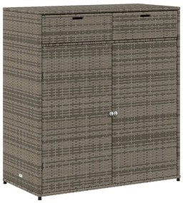 Szürke polyrattan kerti tárolószekrény 105 x 55 x 113 cm