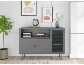 Szürke fém tálalószekrény 104x80 cm Rosalie – Støraa