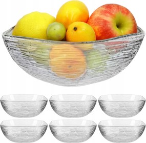 Saláta tálaló Üveg Snack Tál Gyümölcs Saláta 20 cm Tálak 6 db-os szett