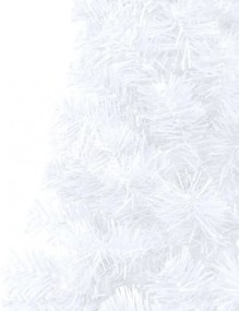 fehér megvilágított fél műkarácsonyfa gömb szettel 240 cm