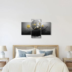 Arany absztrakt gömbök képe (90x60 cm)