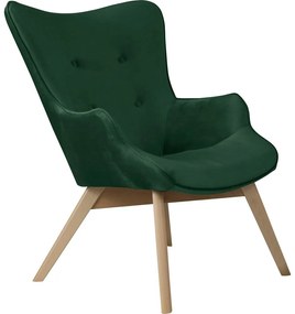 Sötétzöld bársony fotel Niko – Ropez