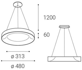 LED2 - LED Csillár zsinóron BELLA LED/40W/230V 3000/4000K fekete