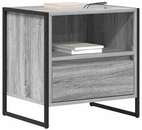 vidaXL Éjjeli asztal fiókkal Szürke Sonoma 50 x 39,5 x 50 cm Faanyag