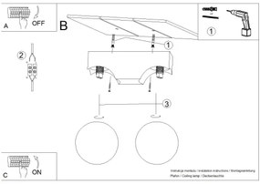 Sollux SL.1683 - Mennyezeti lámpa BULBO 2xG9/8W/230V bükkfa/fehér