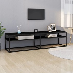 fekete edzett üveg TV-szekrény 160 x 40 x 40,5 cm