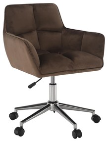Irodai szék, barna Velvet anyag/króm, HAGRID NEW