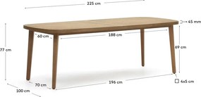 Kerti étkezőasztal 100x225 cm Maset – Kave Home