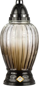 Üveg síremlék mécses Gömb Barna 29cm Max-pol 29cm Utántöltő Ajándék