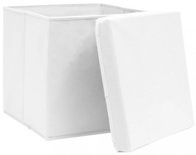 10 db fehér szövet tárolódoboz fedéllel 32 x 32 x 32 cm