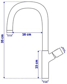 Rea SALTO - Magas mosdócsaptelep, fekete, REA-B6351