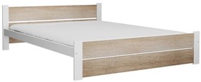 IKAROS DOUBLE ágy 160 x 200 cm, fehér/sonoma tölgy Ágyrács: Léces ágyrács, Matrac: Coco Maxi 20 cm matrac