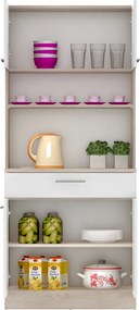 Négyajtós szekrény, sonoma tölgy/fehér, DOMIS NEW