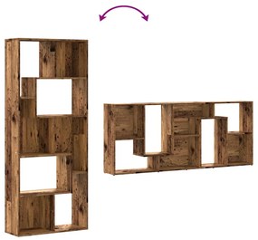 antik fa színű szerelt fa könyvespolc 67 x 24 x 161 cm
