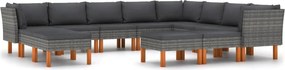 vidaXL 12 részes szürke polyrattan kerti ülőgarnitúra párnákkal