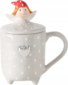 Kerámia Kávés Teáscsésze Fedővel 360 ml Mikulás Ajándék