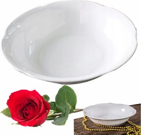 Saláta tálaló Porcelán 26CM Kerek Kamélia Fehér Chodzież Porcelán Lengyel