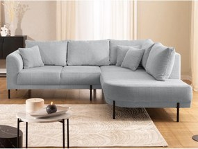 Világosszürke zsenília sarokkanapé (jobb oldali-L alakú) Mauris – Ropez