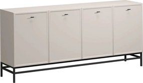 Lorini négyajtós komód 200 cm - kasmír / fekete T-bar fogantyúk / fém lábak