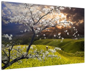 Kép - Virágzó fa az országban (90x60 cm)