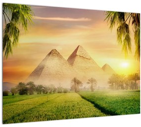 Kép - piramisok (üvegen) (70x50 cm)