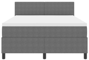 Box Spring Ágy Mattal &amp; LED Fénnyel Szürke 140x200 cm Bársony