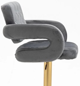 HR8403KW Grafit modern velúr szék arany lábbal