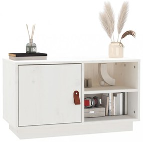 fehér tömör fenyőfa TV-szekrény 70 x 34 x 40 cm