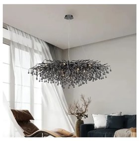 Paul Neuhaus 2031-18 - Kábeles függeszték ICICLE 15xG9/40W/230V 75x150 cm fekete