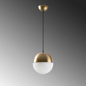 Fehér-aranyszínű függőlámpa üveg búrával ø 20 cm Bastos – Opviq lights