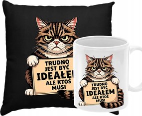 Párna Bögre Szett Nehéz tökéletesnek lenni, de valakinek ajándékba kell adnia a macskát
