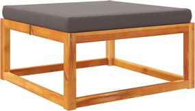 vidaXL tömör akácfa kerti lábzsámoly párnával 65 x 65 x 29 cm
