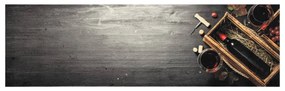 mosható boros üveg mintás bársony konyhai szőnyeg 45x150 cm
